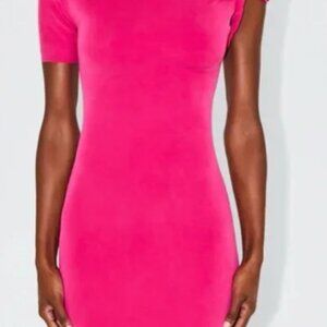 KHY Sueded Stretch Twist Mini Dress | Fuchsia
